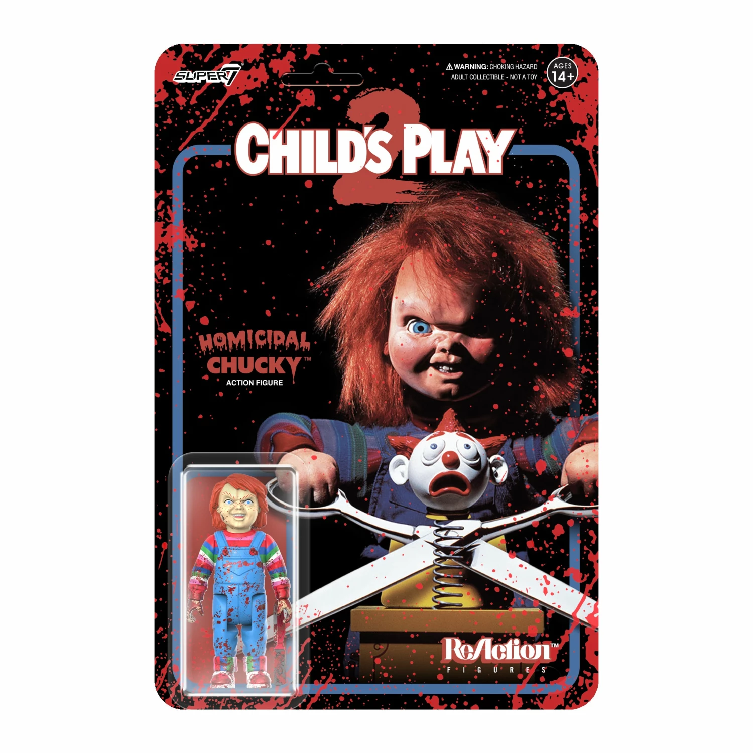 SUPER7 Child's Play ReAction Figures Wave 2 - Homicidal Chucky (Blood Splatter) 1 SUPER7 Child's Play ReAction Figures Wave 2 - Homicidal Chucky (Blood Splatter)