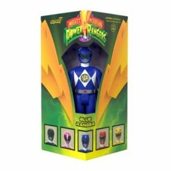 SUPER7 Mighty Morphin Power Rangers ReAction SDCC 2023 - Blue Ranger [Triangle Box] [SDCC 2023] -Cheap SUPER7 Store RE MMPR Blue Ranger Box comp