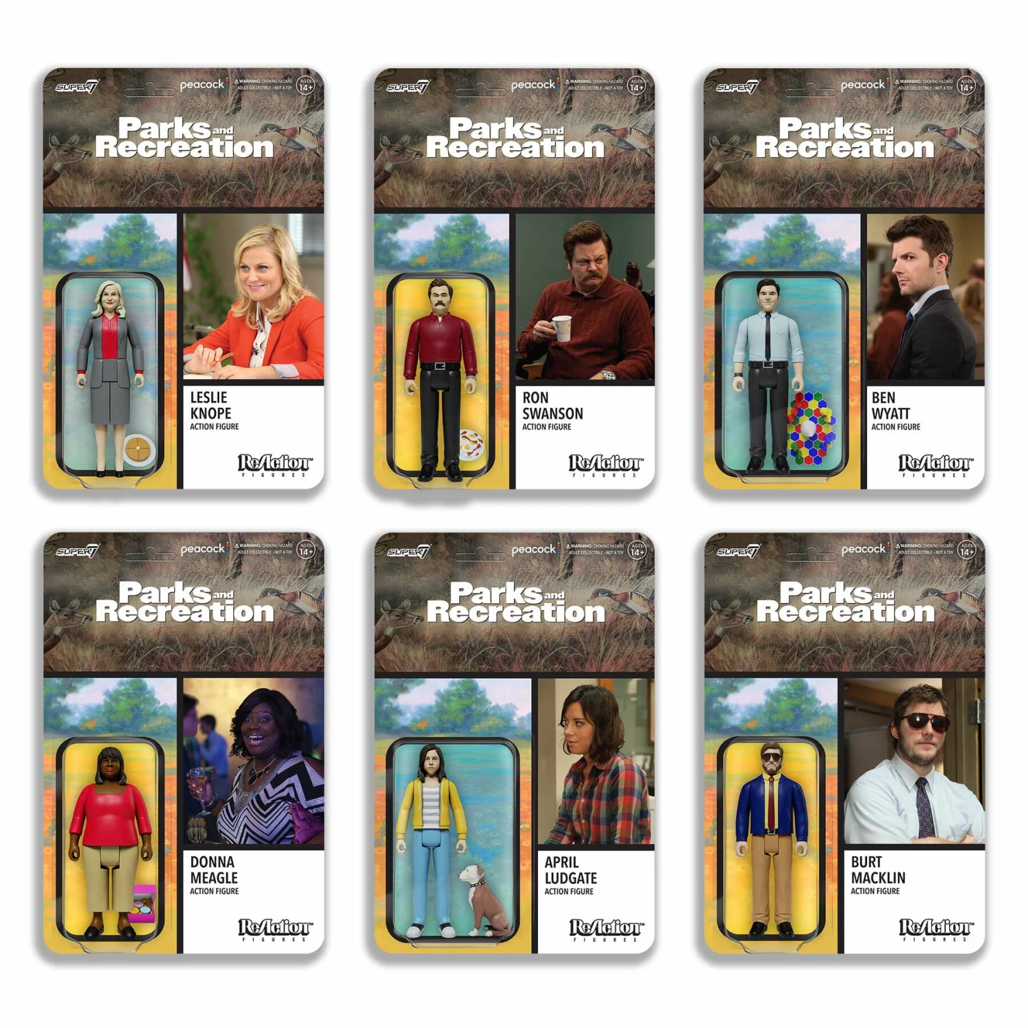 SUPER7 Parks And Recreation ReAction Figures - Wave 1 Set Of 6 1 SUPER7 Parks And Recreation ReAction Figures - Wave 1 Set Of 6