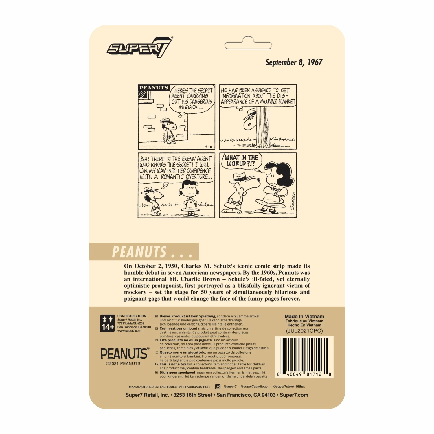 SUPER7 Peanuts ReAction Figure Wave 5 - Secret Agent Snoopy 3 SUPER7 Peanuts ReAction Figure Wave 5 - Secret Agent Snoopy - Image 3