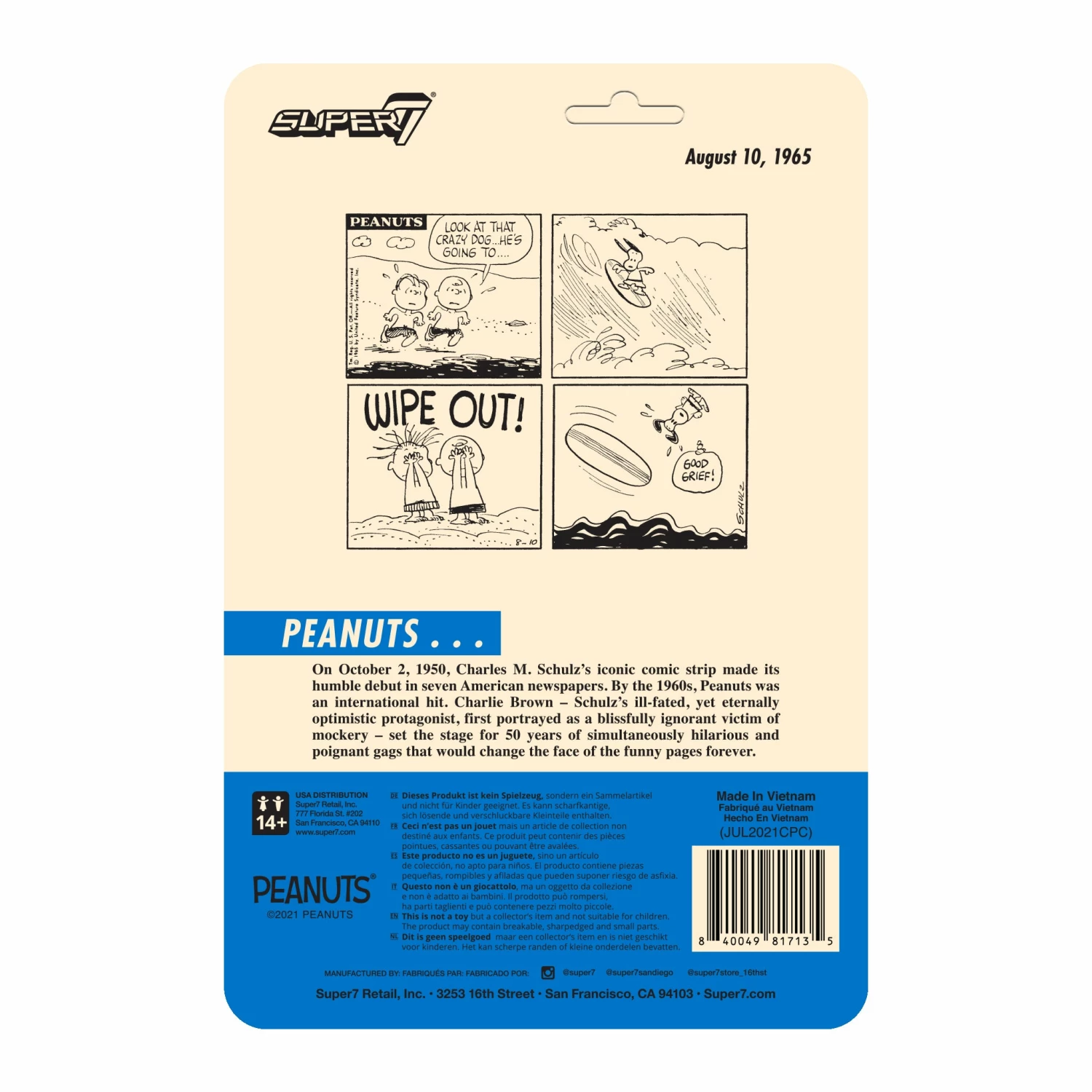 SUPER7 Peanuts ReAction Figure Wave 5 - Surfer Snoopy 3 SUPER7 Peanuts ReAction Figure Wave 5 - Surfer Snoopy - Image 3
