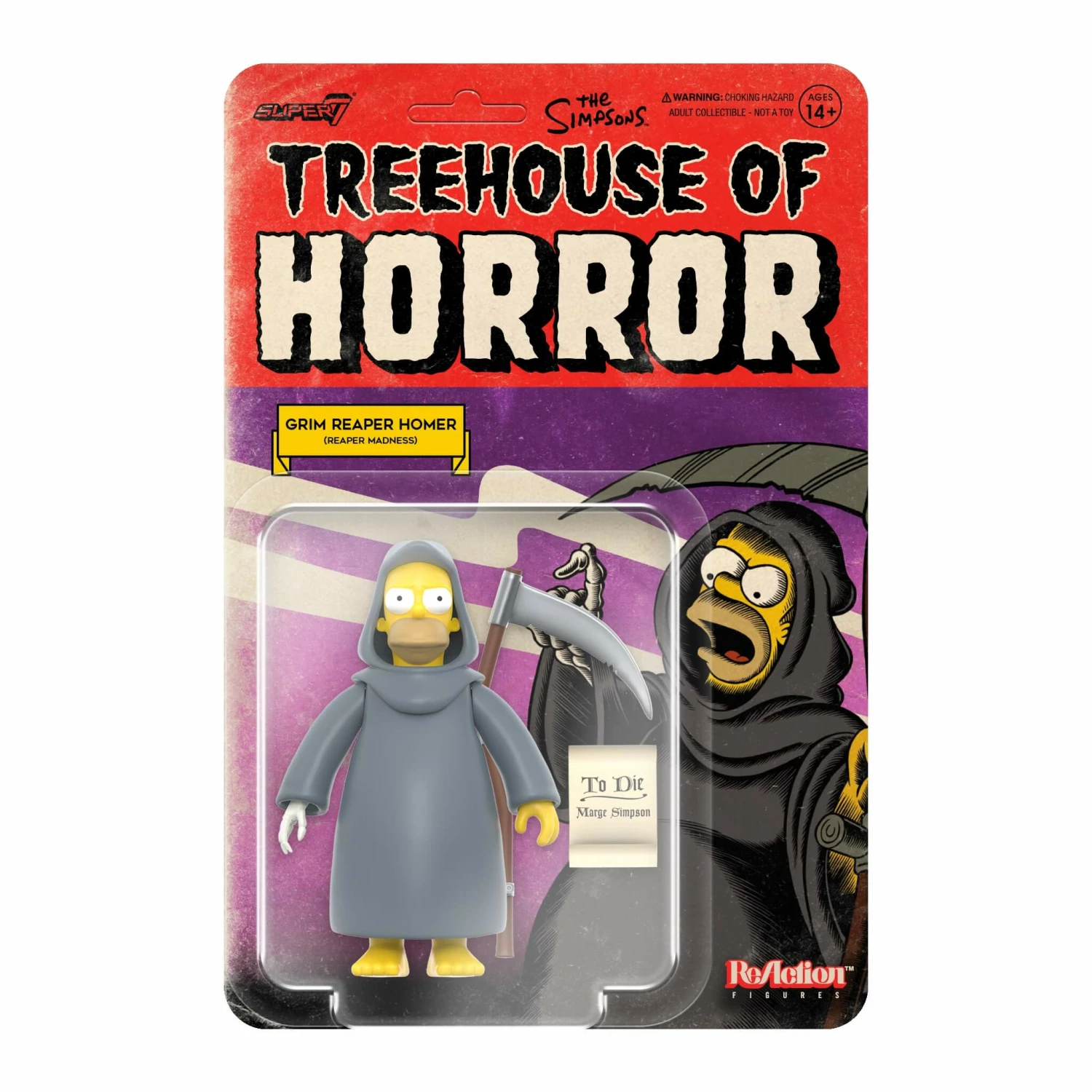 SUPER7 The Simpsons ReAction W3 - Treehouse Of Horror - Grim Reaper Homer 1 SUPER7 The Simpsons ReAction W3 - Treehouse Of Horror - Grim Reaper Homer
