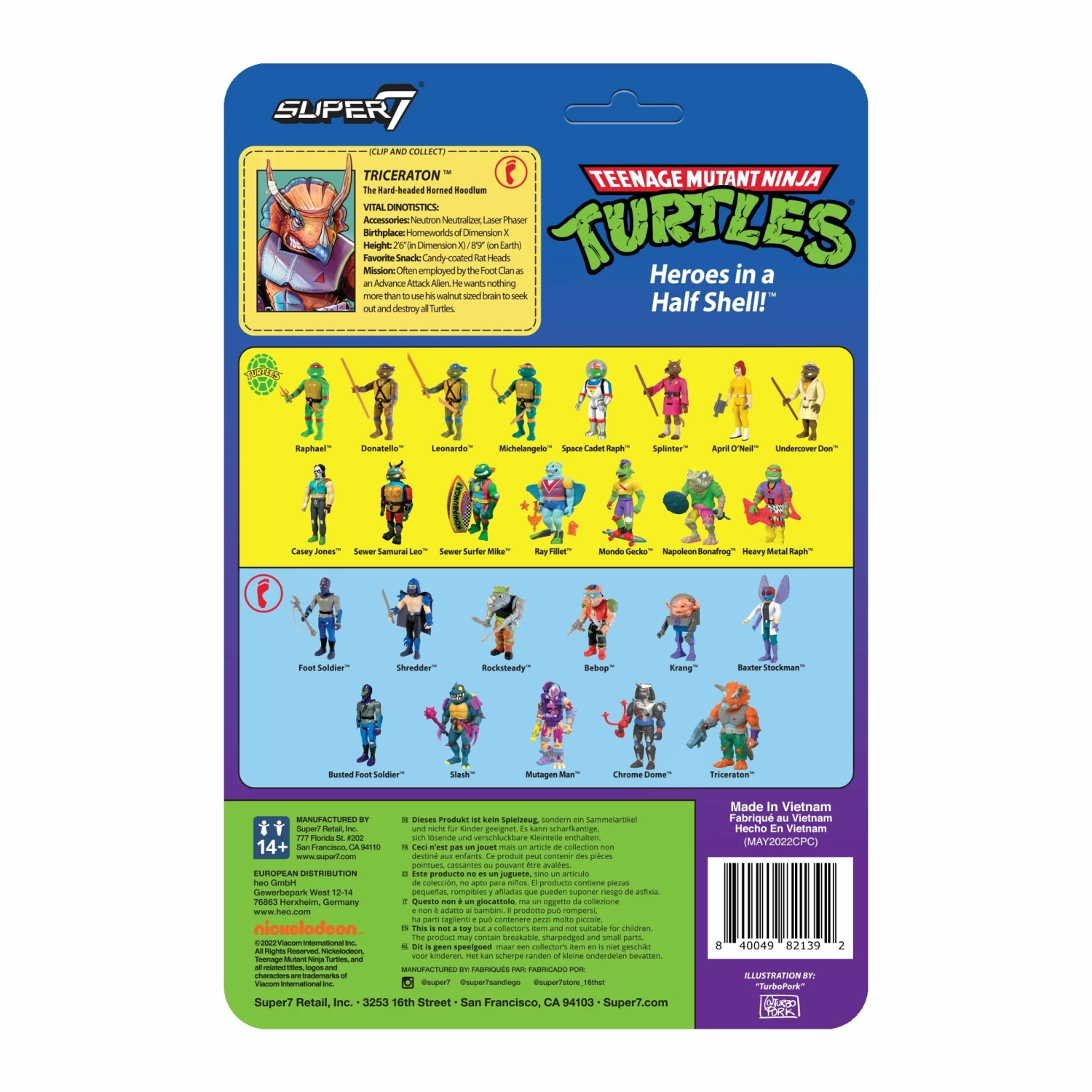 SUPER7 Teenage Mutant Ninja Turtles ReAction Wave 6 - Triceraton 3 SUPER7 Teenage Mutant Ninja Turtles ReAction Wave 6 - Triceraton - Image 3