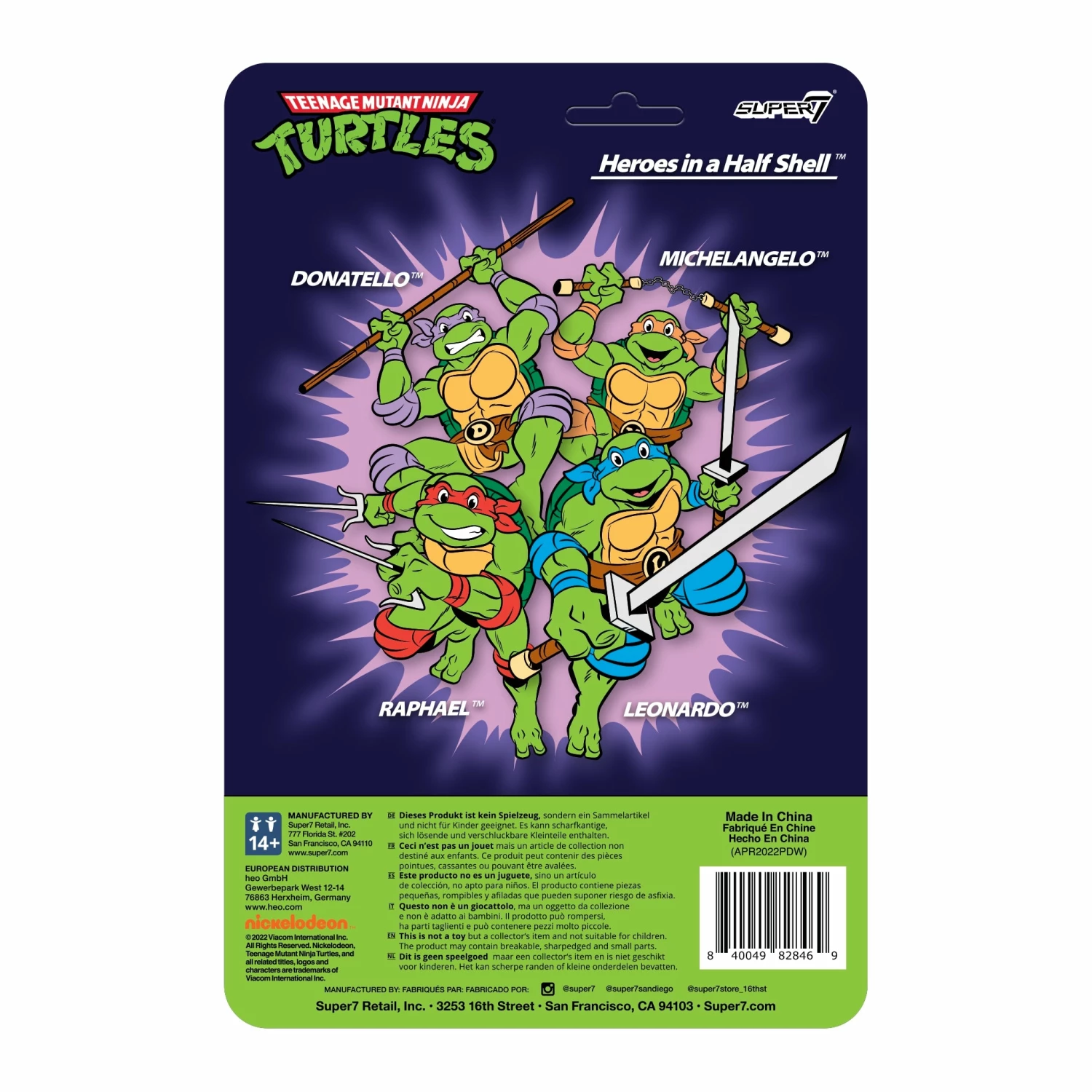 SUPER7 Teenage Mutant Ninja Turtles ReAction Wave 7 - Michelangelo Toon 4 SUPER7 Teenage Mutant Ninja Turtles ReAction Wave 7 - Michelangelo Toon - Image 4