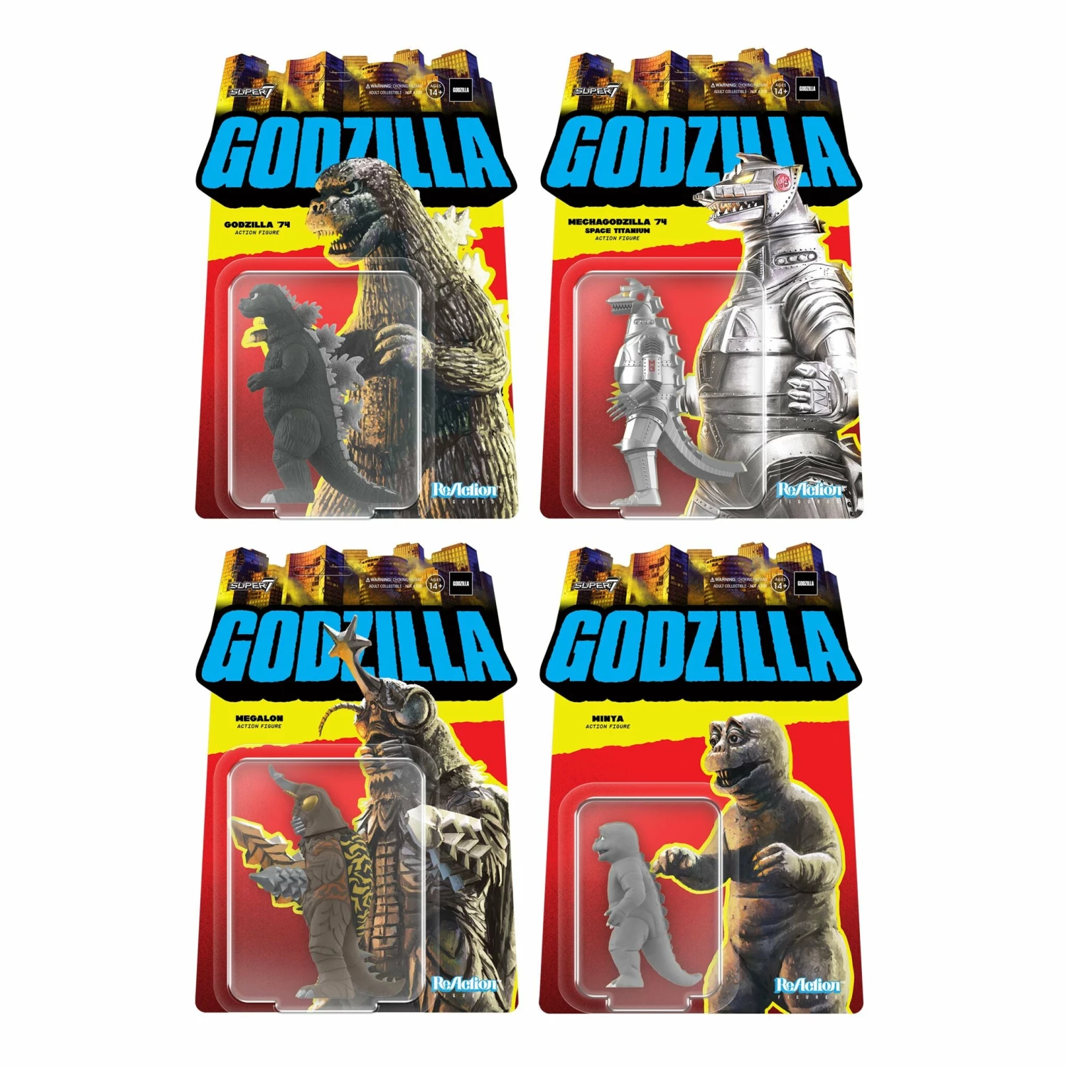SUPER7 Toho ReAction Wave 3 - Godzilla '74, Mechagodzilla '74, Megalon & Minya 1 SUPER7 Toho ReAction Wave 3 - Godzilla '74, Mechagodzilla '74, Megalon & Minya