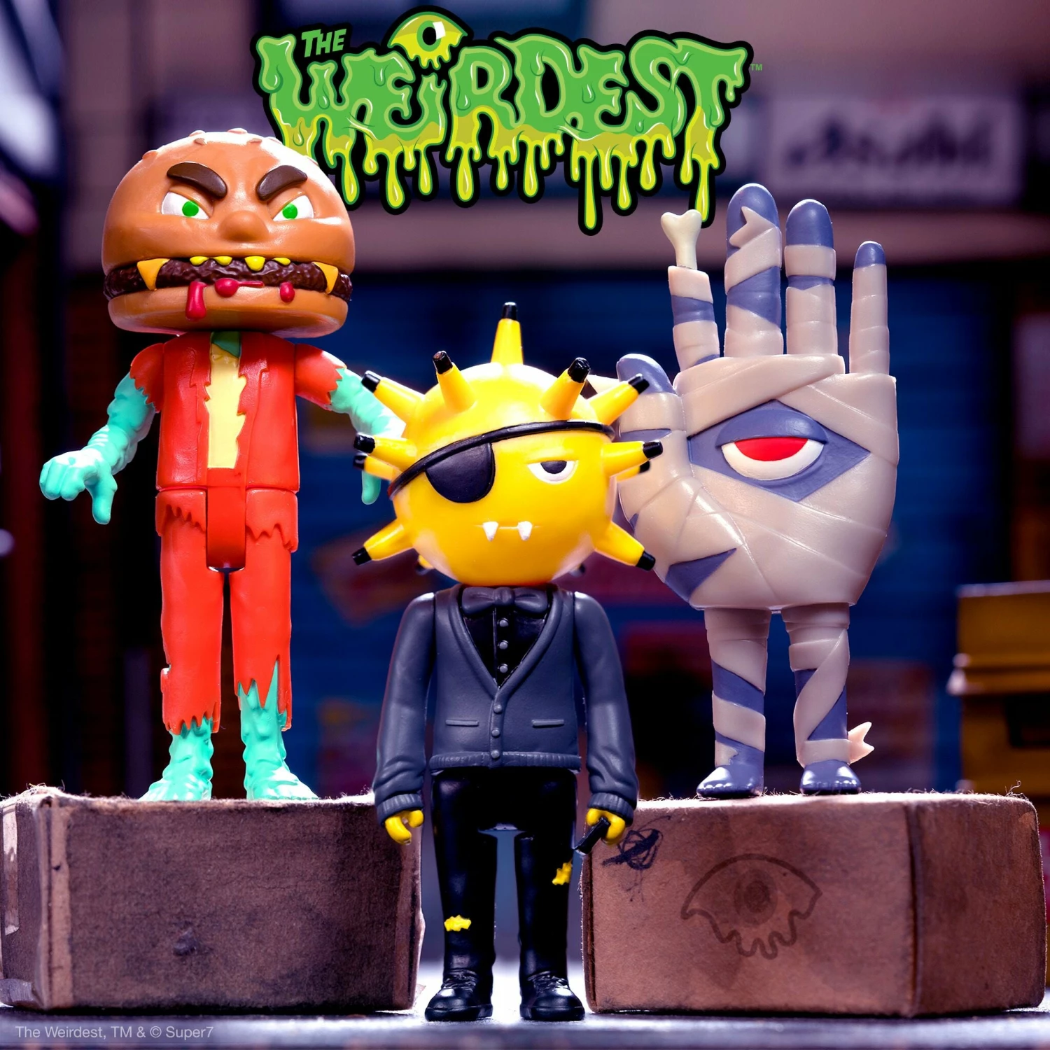 SUPER7 The Weirdest ReAction Figures Wave 2 - Trauma Bomb, Mummy's Hand & Zombeef 2 SUPER7 The Weirdest ReAction Figures Wave 2 - Trauma Bomb, Mummy's Hand & Zombeef - Image 2