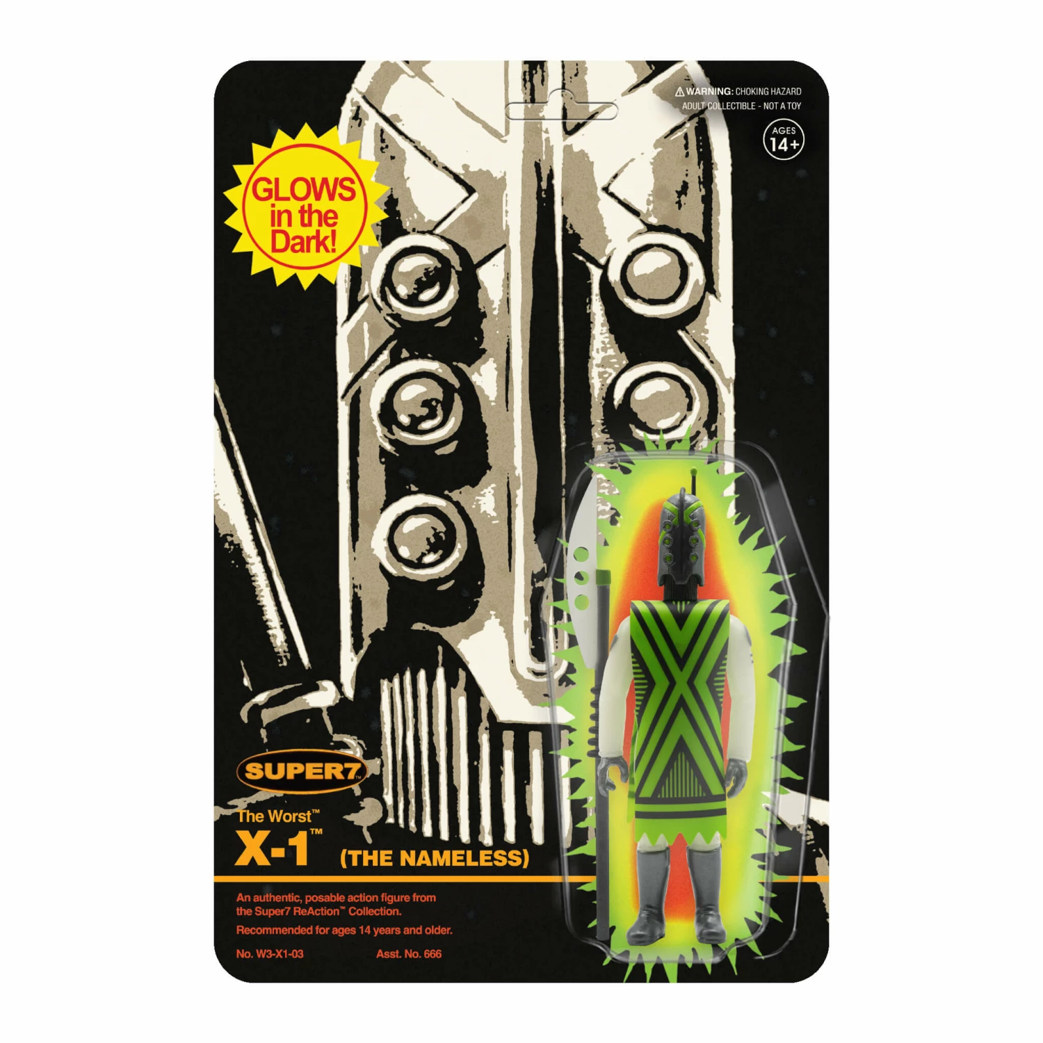 SUPER7 The Worst ReAction Figures Wave 3C - X-1 (Monster Glow) SDCC 22 1 SUPER7 The Worst ReAction Figures Wave 3C - X-1 (Monster Glow) SDCC 22